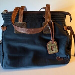 Dooney and Bourke black  double handle nylon Satchel